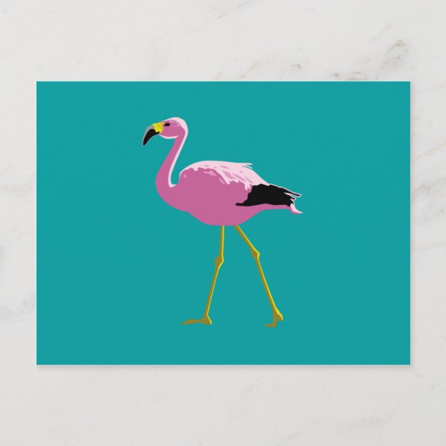 Postal Flamingo rosa (Anverso)