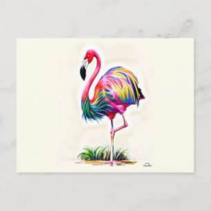 Postal Flamingo Rosa