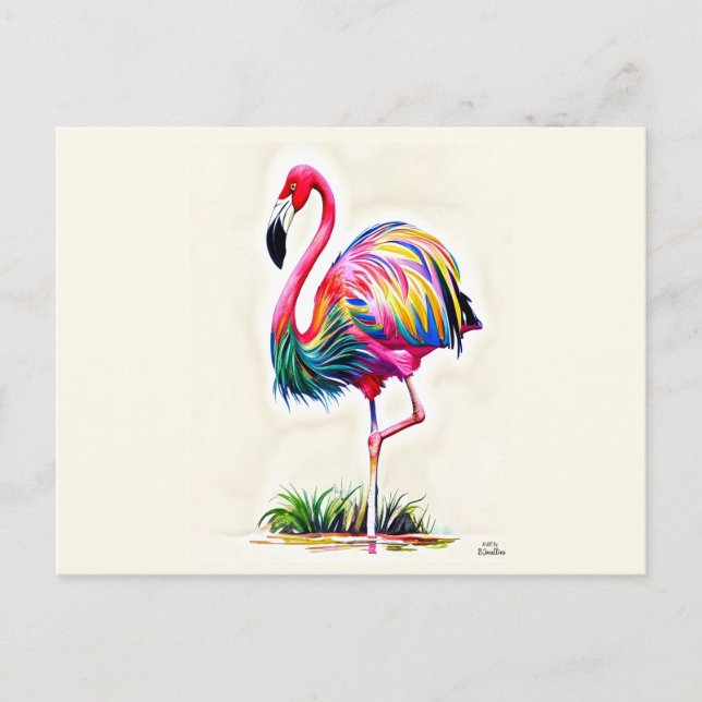 Postal Flamingo Rosa (Anverso)