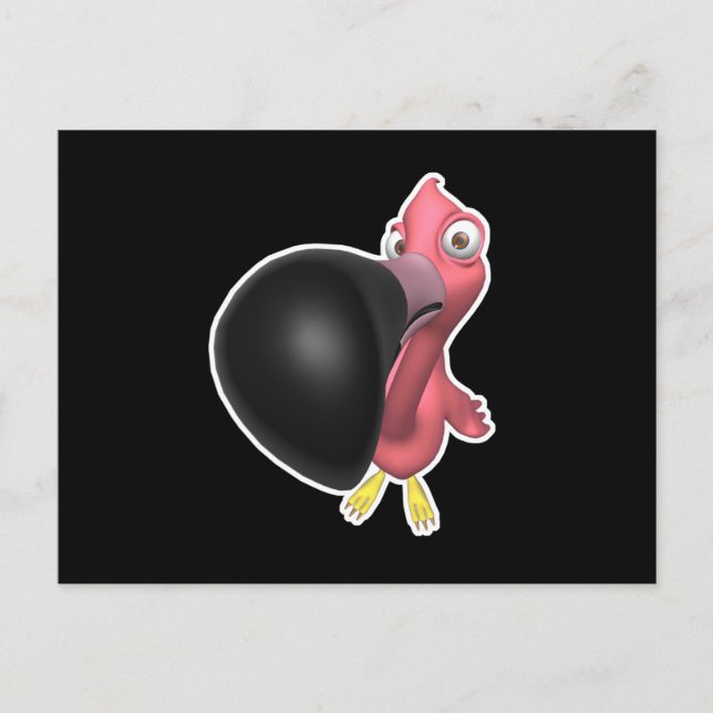 Postal flamingo rosa de cierre divertido (Anverso)