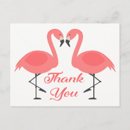 Postal Flamingo Rosa Gracias Boda Tropical Amor