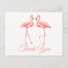 Postal Flamingo rosa Gracias Boda tropical verano