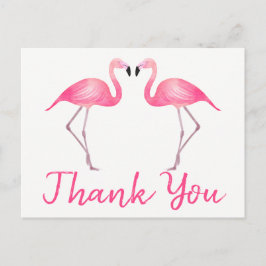 Postal Flamingo rosa Gracias Boda tropical verano