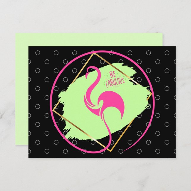 Postal Flamingo Rosa Sea Fabuloso Inspirador (Anverso / Reverso)