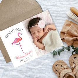 Postal Flamingo rosa tropical | Gracias