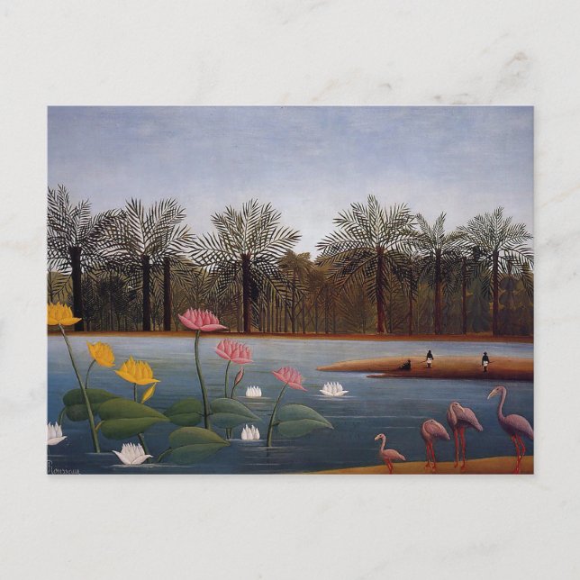 Postal Flamingos de Henri Rousseau (Anverso)