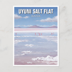 Postal Flamingos en la sal plana de Uyuni Salar de Uyuni