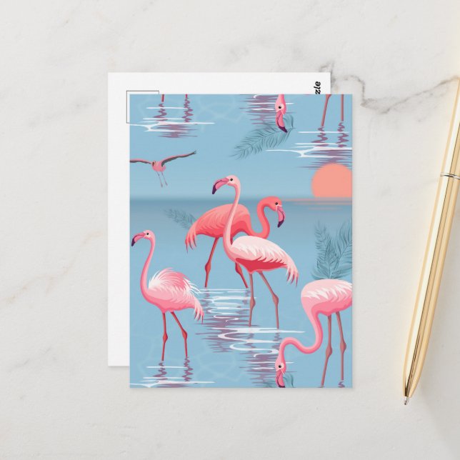 Postal Flamingos Patrón 1 (Anverso/Reverso In Situ)