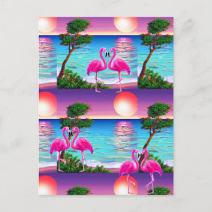 Postal Flamingos Sol