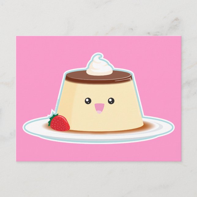 Postal Flan feliz (Anverso)