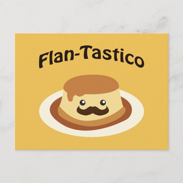 Postal ¡Flan-Tastico! Cute Flan (Anverso)