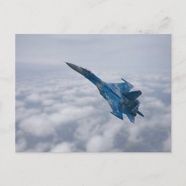 Postal Flanker SU-27 Sobre Las Nubes (Anverso)
