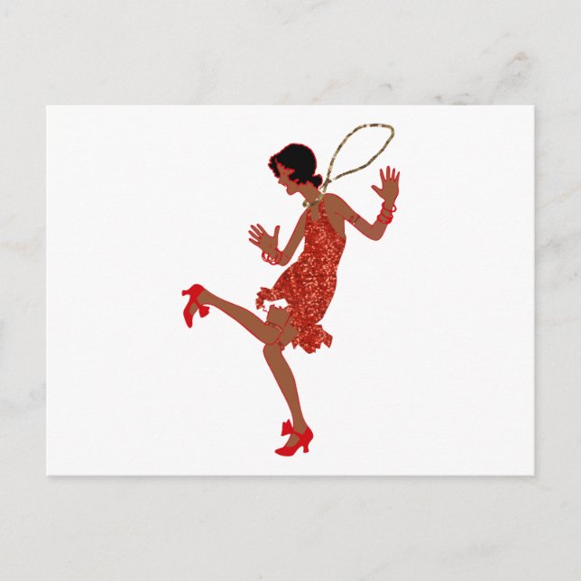 Postal flapor negro secuencial rojo (Anverso)