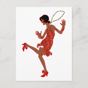 Postal flapor negro secuencial rojo