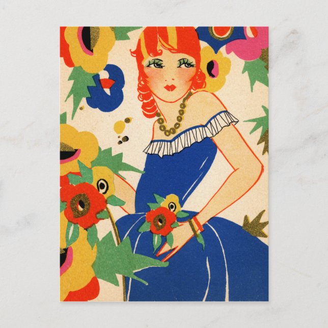 Postal Flapper de los años 20 (Anverso)