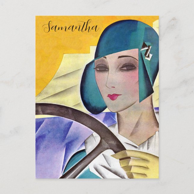 Postal Flapper en Gorra morado (Anverso)