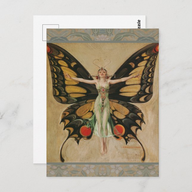 Postal FlapperButterfly Floman Ilustracion Classic (Anverso / Reverso)