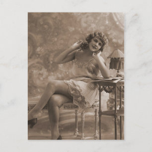 Postal Flappers Antiguos Antigüedades, Retratos de Mujere