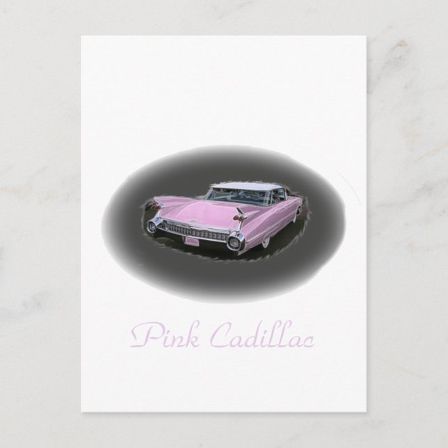 Postal Flash Cadillac rosa (Anverso)