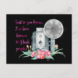 Postal Flash de la cámara del fotógrafo