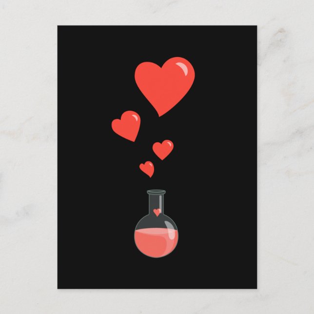 Postal Flask of Hearts Science Pheromones (Anverso)