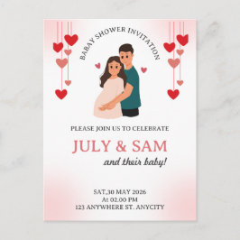 Postal Flat Card- baby shower card invitation