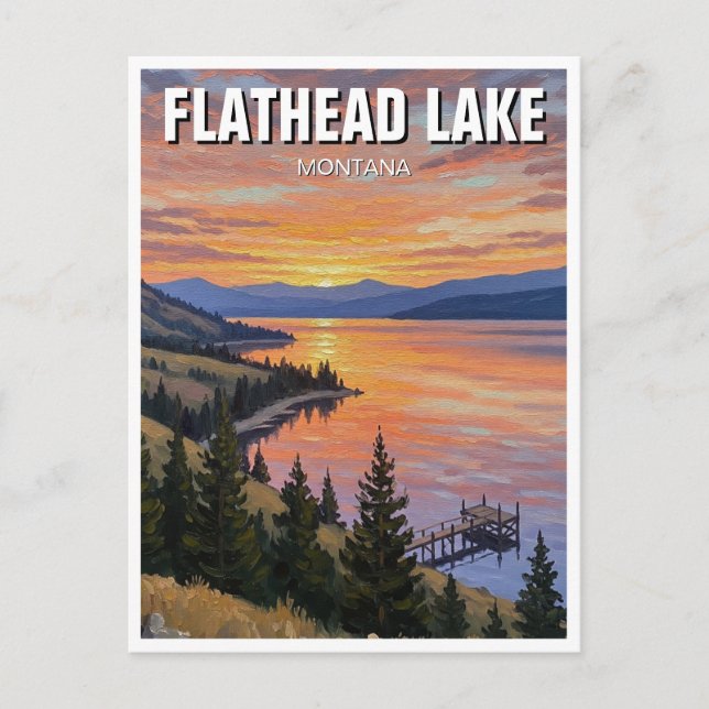 Postal Flathead Lake Montana Travel (Anverso)