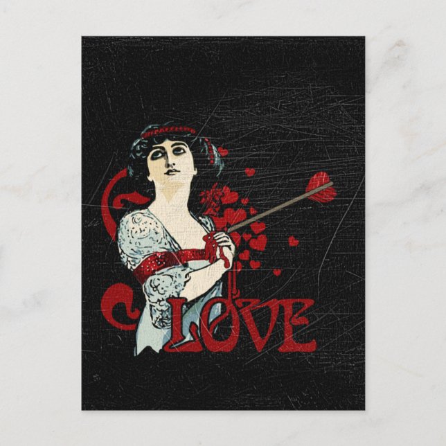 Postal Flecha de amor en el corazón (Anverso)