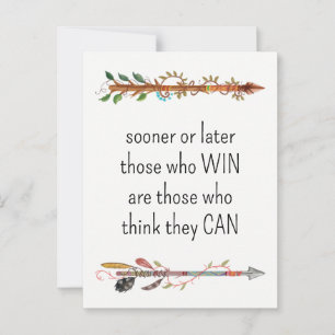 Postal Flecha de Boho y plumas de color de agua