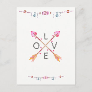 Postal Flecha de Corazón Tribal Cruzada Amor