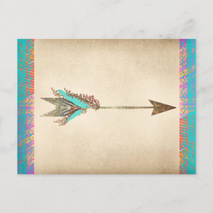 Postal Flecha Rustica Floral Bohemiana