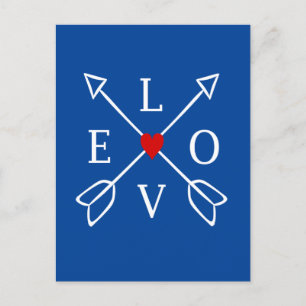 Postal Flechas cruzadas de amor