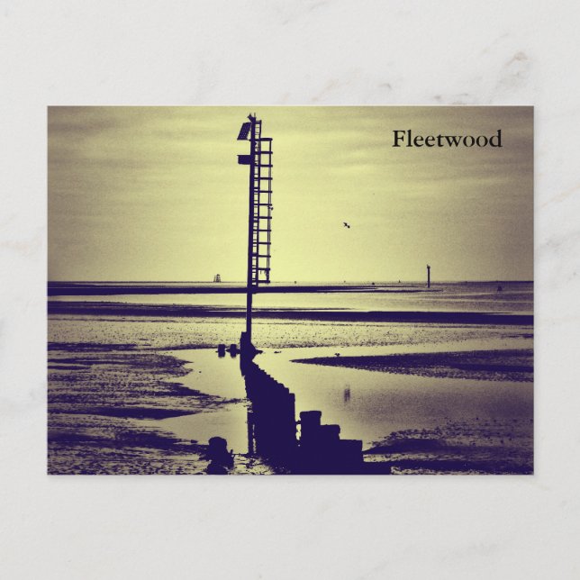 Postal Fleetwood Beach & Wyre Light (Anverso)