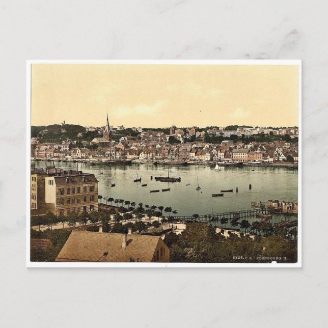 Postal Flensburg, vista desde Ballastberg, II., Schleswig (Anverso)