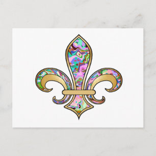 Postal Fleur de Lis con patrón - 09