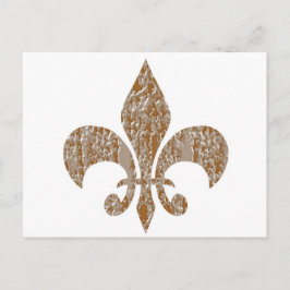 Postal Fleur de Lis : Dorado n Plata grabado