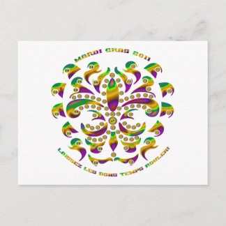 Postal fleur de lis Mardi-Gras 2011 V-2
