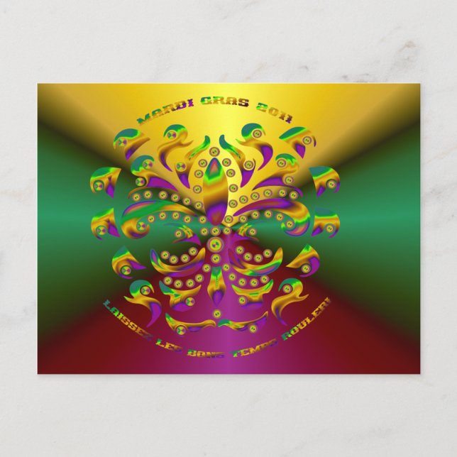 Postal Fleur de lis Mardi-Gras 2011 V-2 (Anverso)