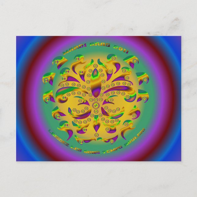 Postal Fleur de lis Mardi-Gras 2011 V-2 (Anverso)