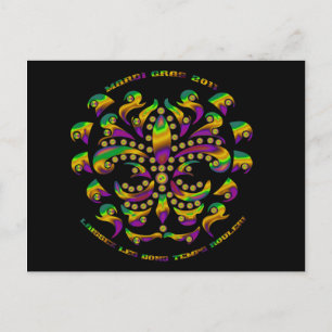 Postal Fleur de lis Mardi-Gras 2011 V-2