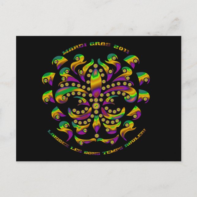 Postal Fleur de lis Mardi-Gras 2011 V-2 (Anverso)