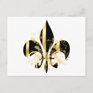 Postal Fleur de Lis negro y oro