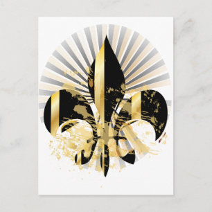 Postal Fleur de Lis negro y oro
