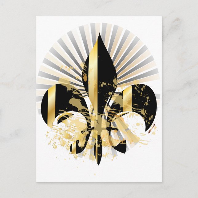 Postal Fleur de Lis negro y oro (Anverso)