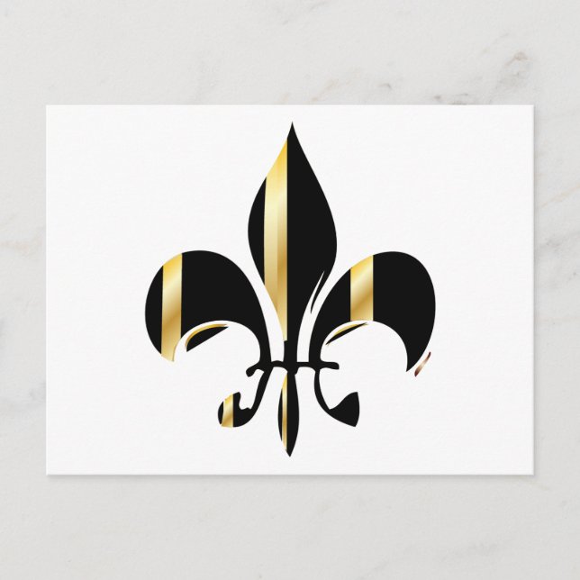Postal Fleur de Lis negro y oro (Anverso)