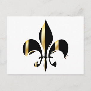 Postal Fleur de Lis negro y oro