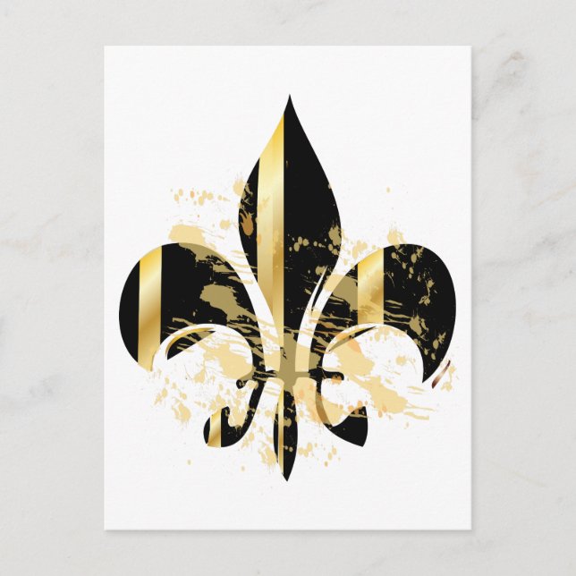 Postal Fleur de Lis negro y oro (Anverso)