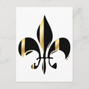 Postal Fleur de Lis negro y oro