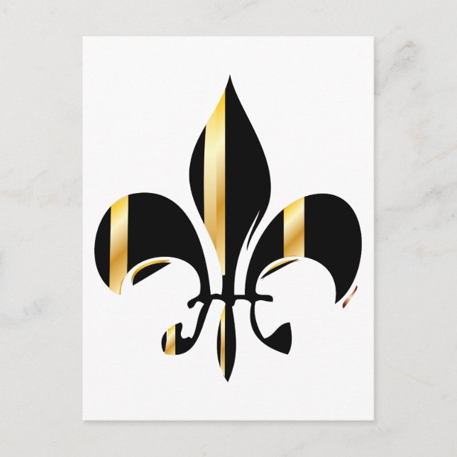 Postal Fleur de Lis negro y oro (Anverso)