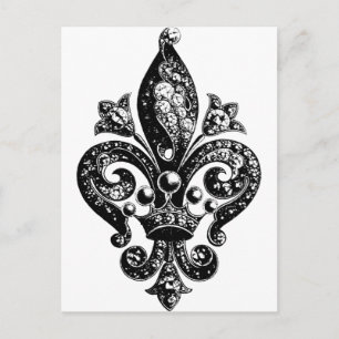 Postal Fleur de Lis Ornate Intricate